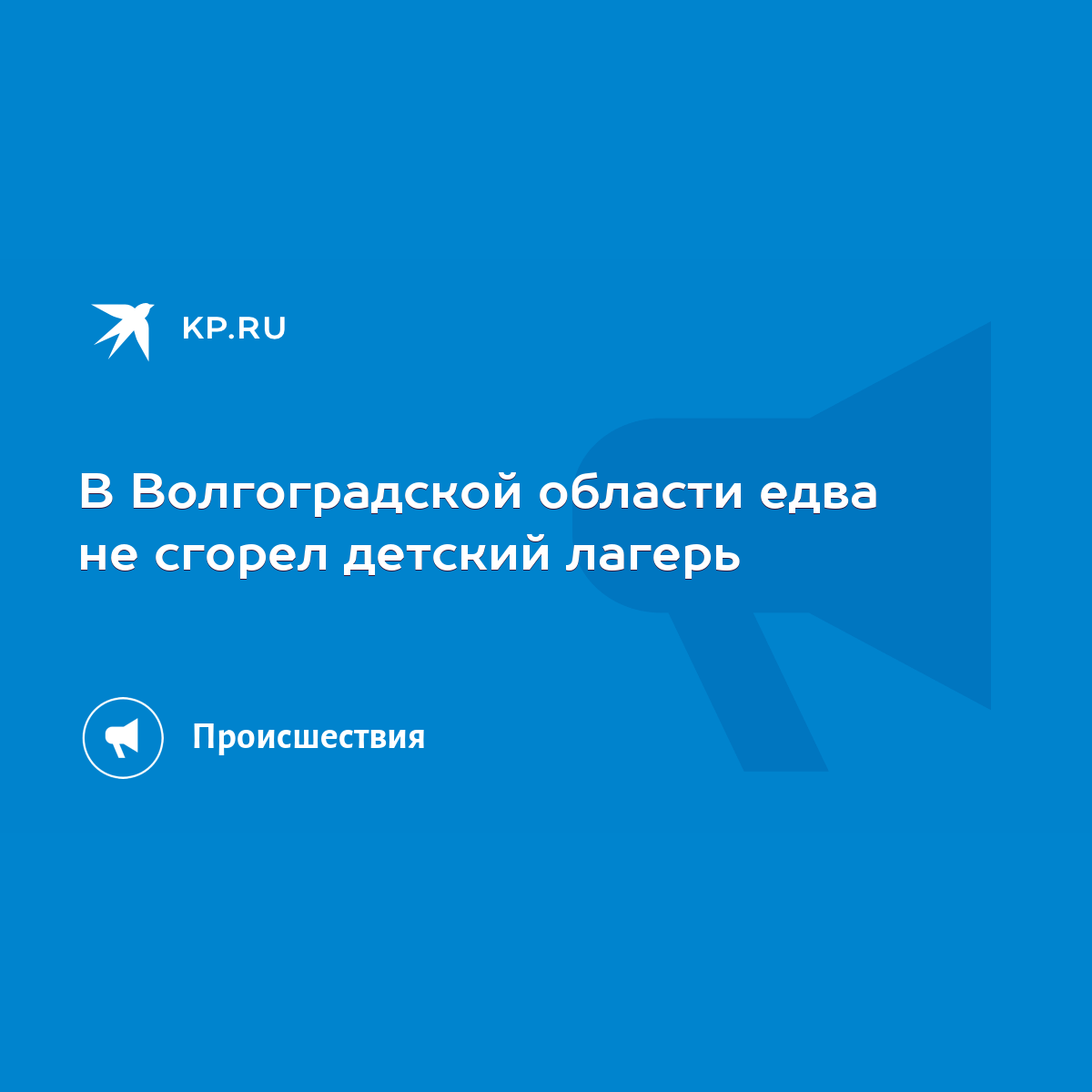 В Волгоградской области едва не сгорел детский лагерь - KP.RU