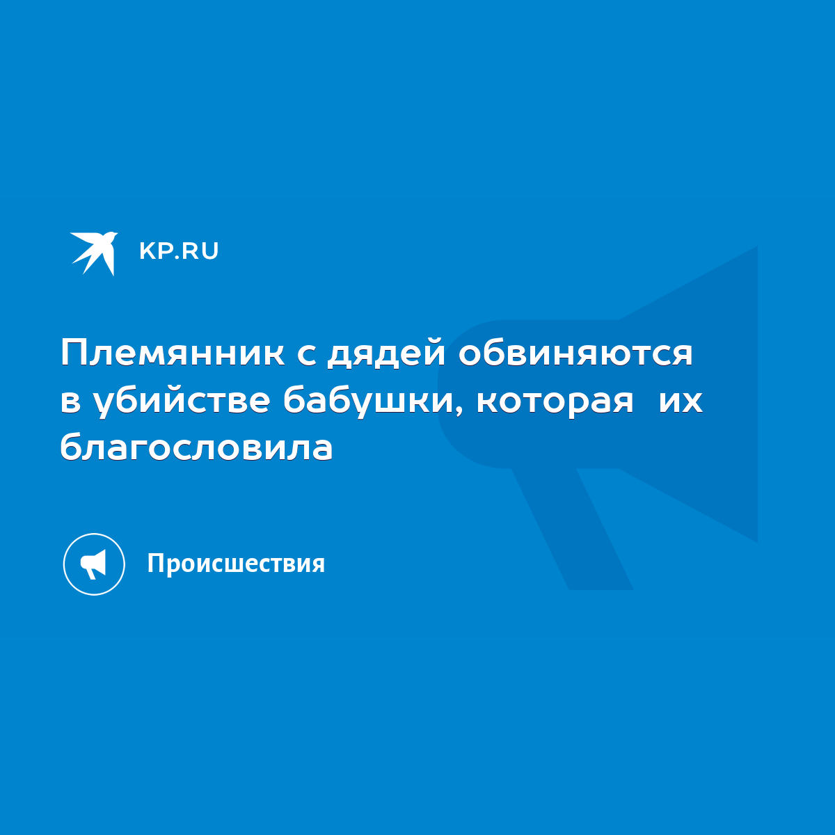 Племянник с дядей обвиняются в убийстве бабушки, которая их благословила -  KP.RU