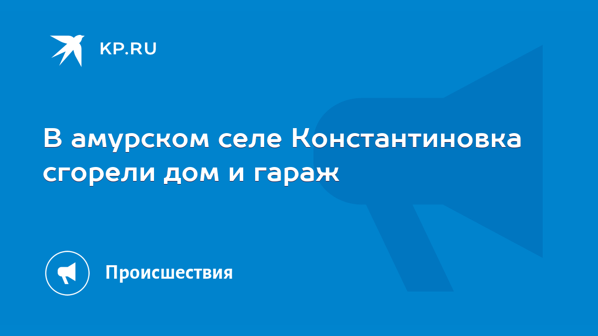 В амурском селе Константиновка сгорели дом и гараж - KP.RU