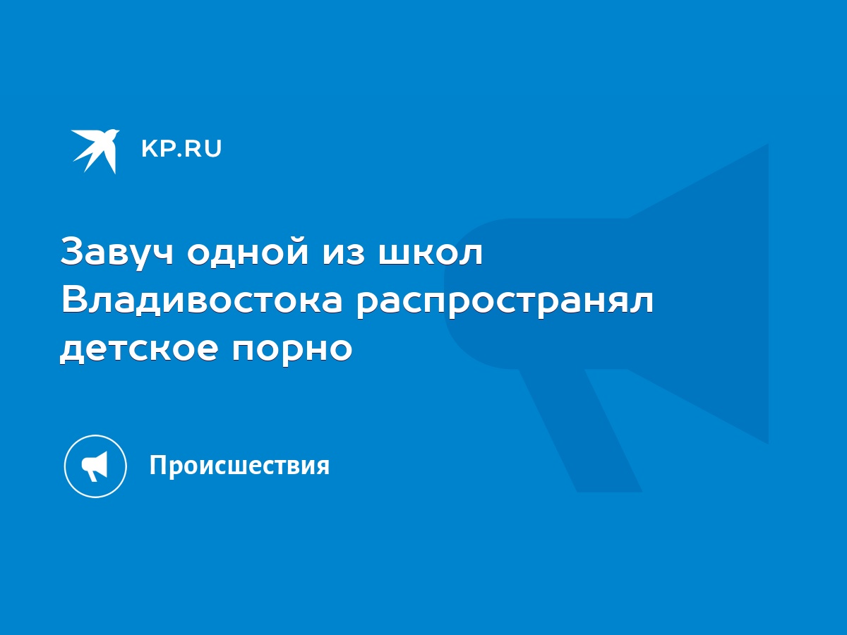 Завуч одной из школ Владивостока распространял детское порно - KP.RU