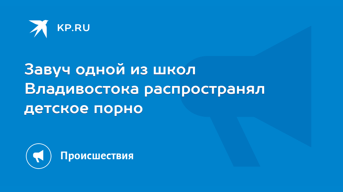 Завуч одной из школ Владивостока распространял детское порно - KP.RU