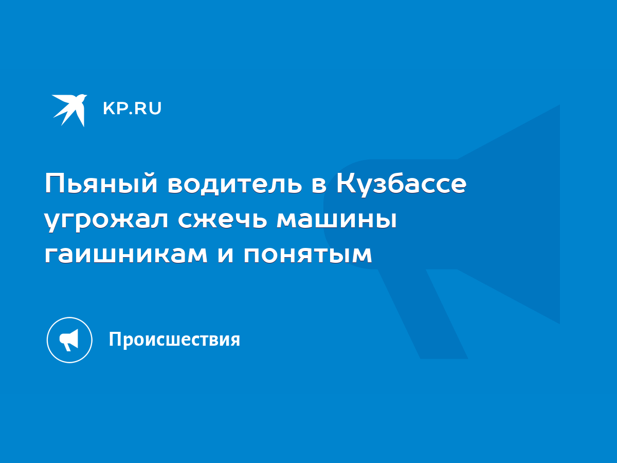 Пьяный водитель в Кузбассе угрожал сжечь машины гаишникам и понятым - KP.RU