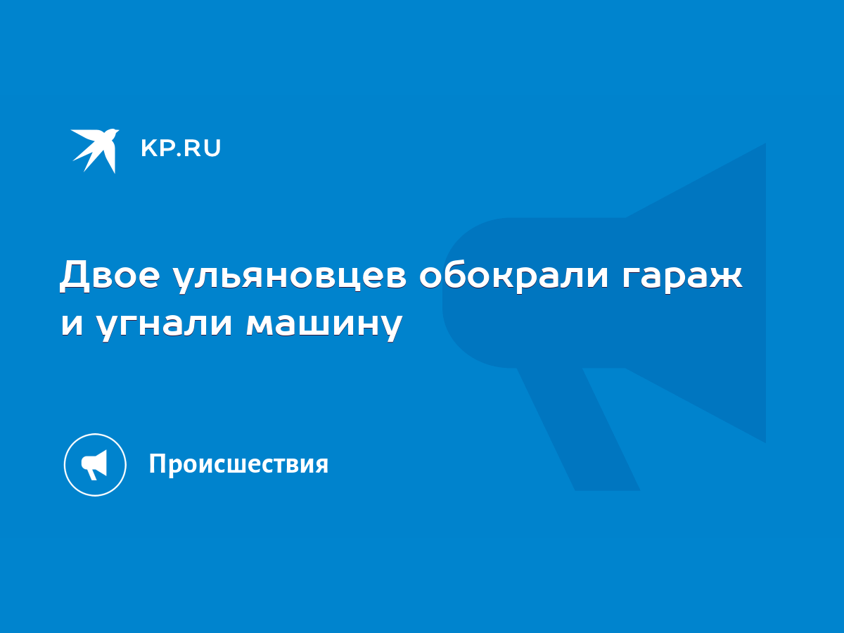 Двое ульяновцев обокрали гараж и угнали машину - KP.RU