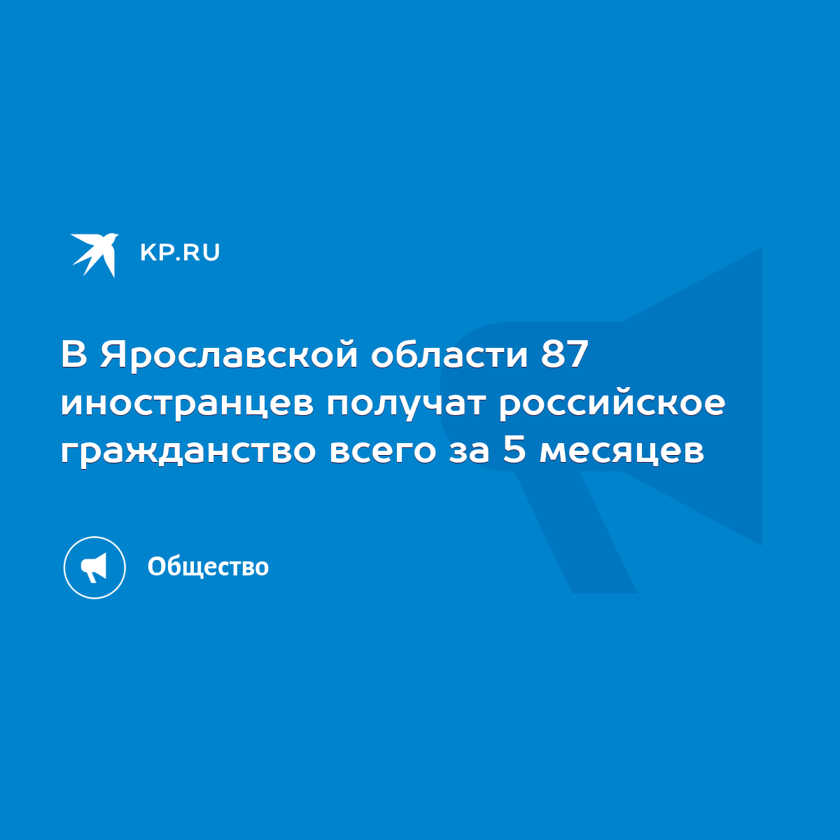 В Ярославской области 87 иностранцев получат российское гражданство всего  за 5 месяцев - KP.RU