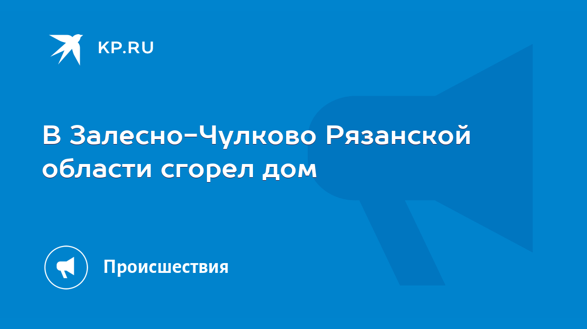 В Залесно-Чулково Рязанской области сгорел дом - KP.RU