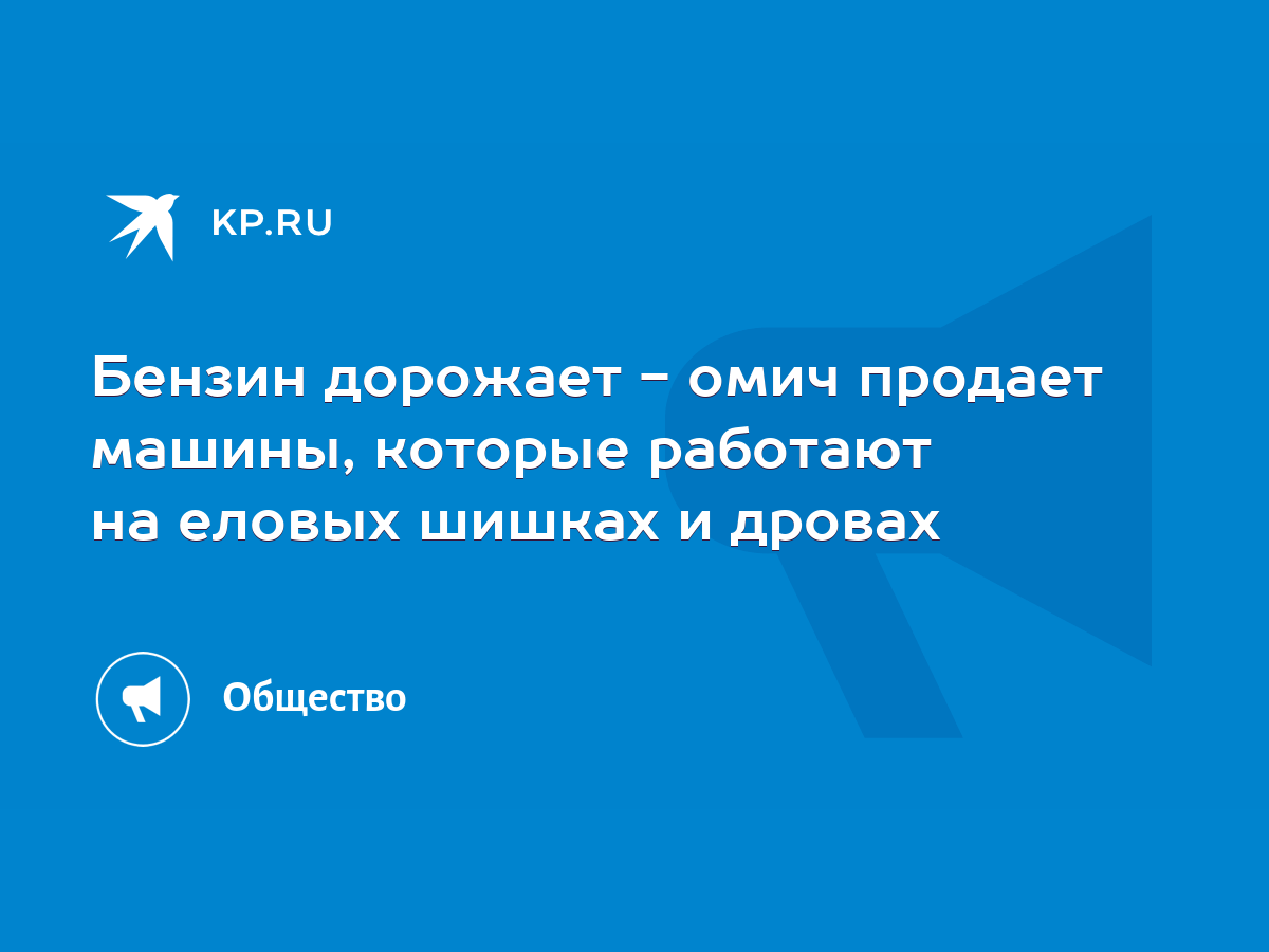 Бензин дорожает - омич продает машины, которые работают на еловых шишках и  дровах - KP.RU