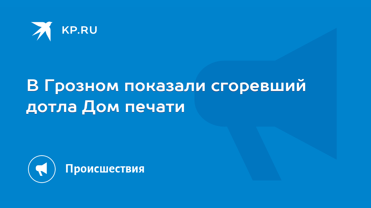 В Грозном показали сгоревший дотла Дом печати - KP.RU