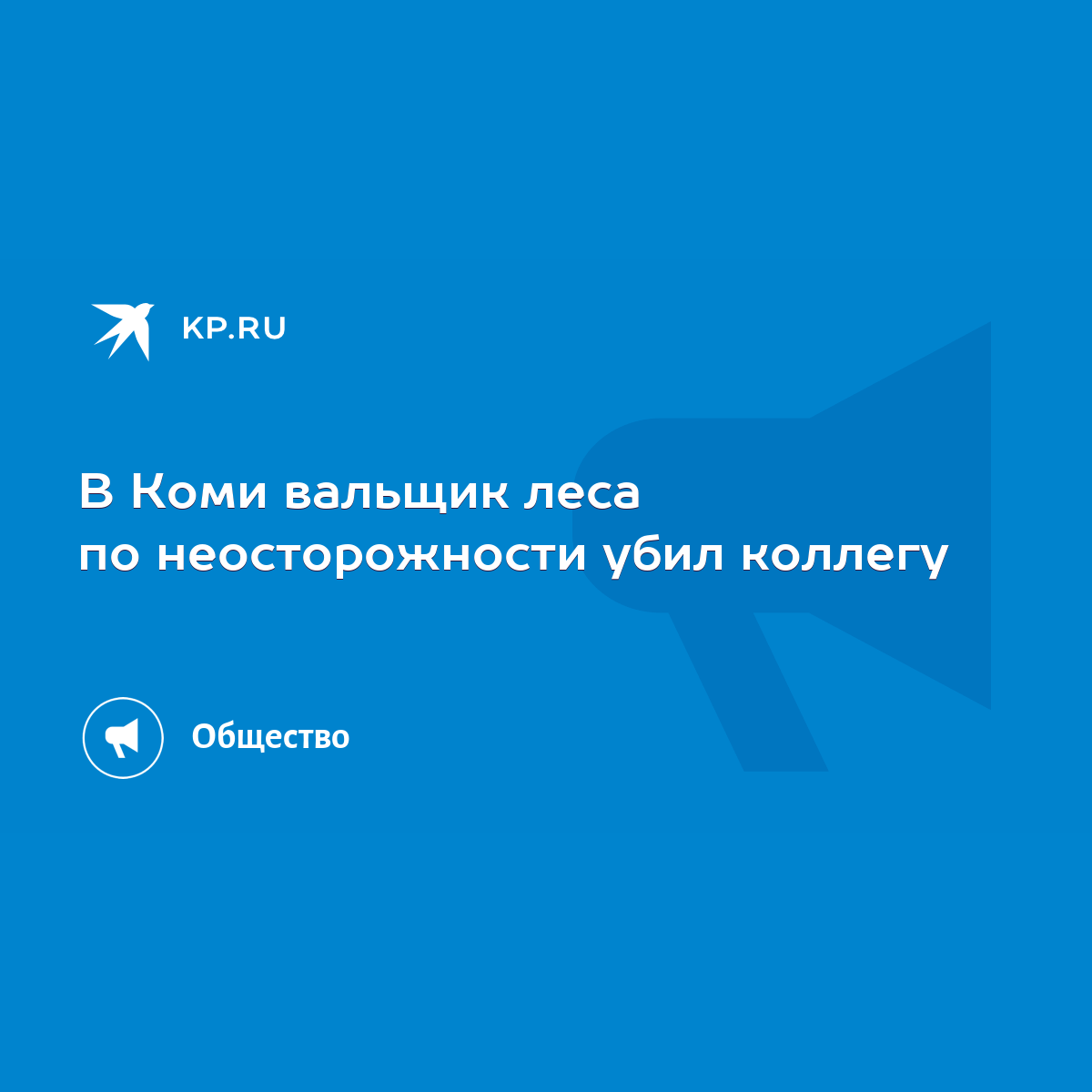 В Коми вальщик леса по неосторожности убил коллегу - KP.RU