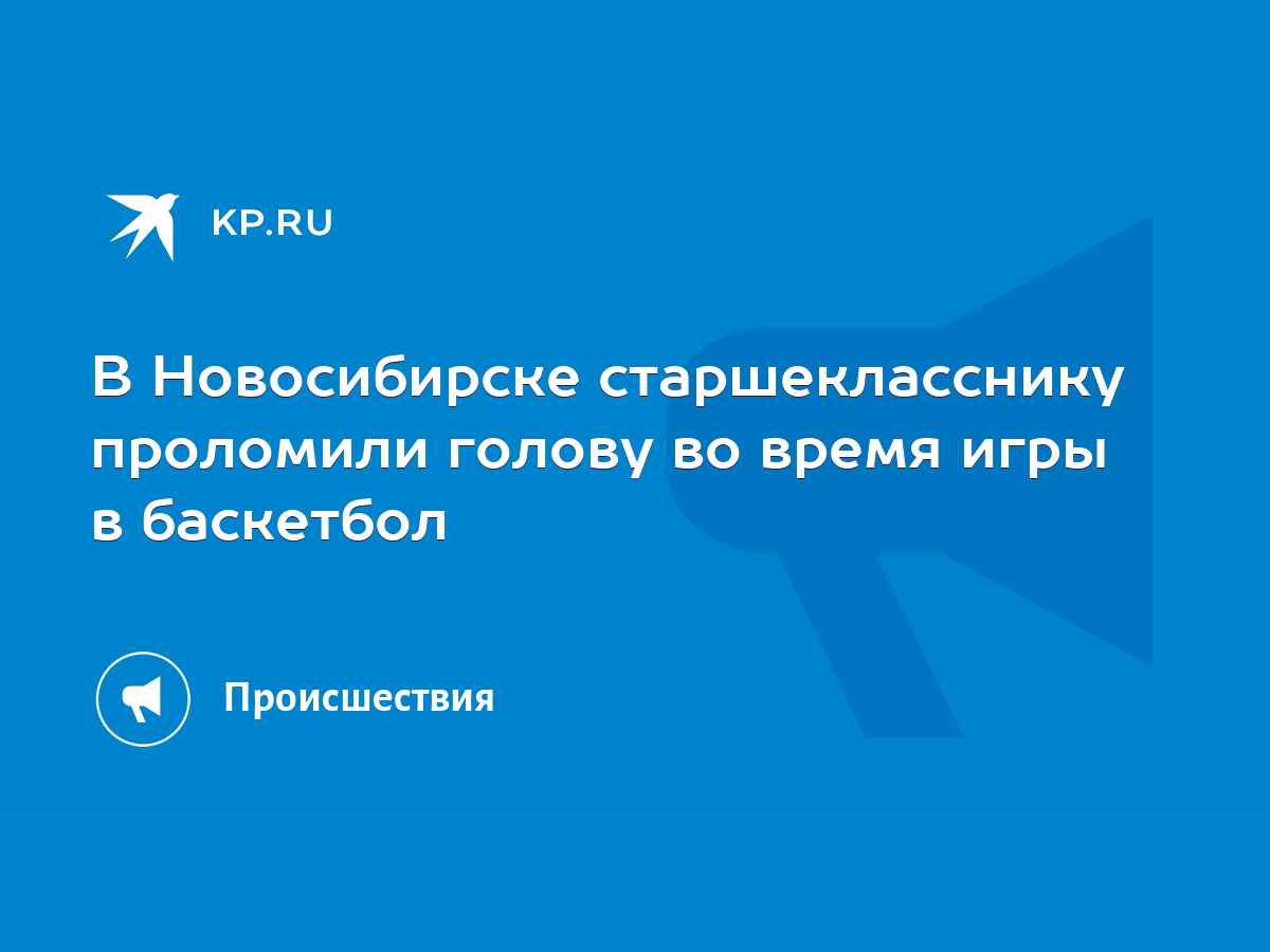 В Новосибирске старшекласснику проломили голову во время игры в баскетбол -  KP.RU