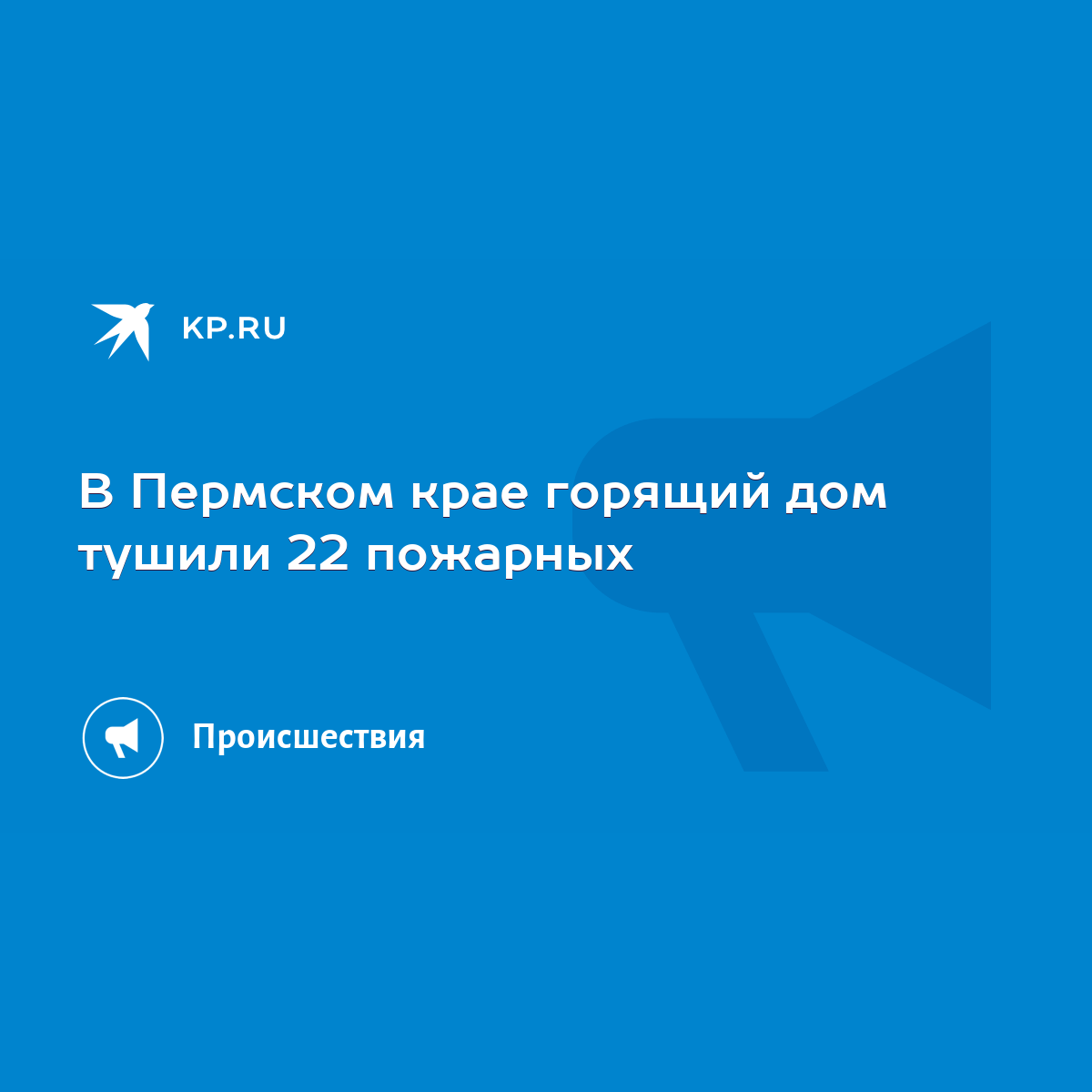 В Пермском крае горящий дом тушили 22 пожарных - KP.RU