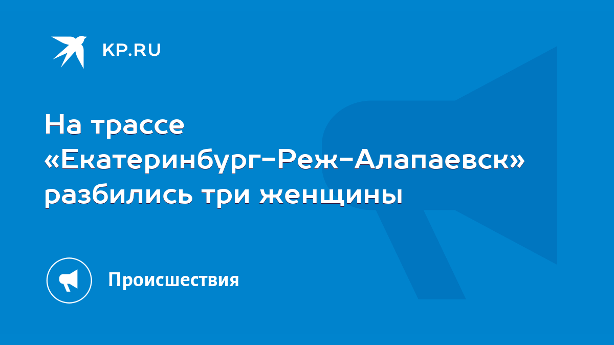 На трассе «Екатеринбург-Реж-Алапаевск» разбились три женщины - KP.RU