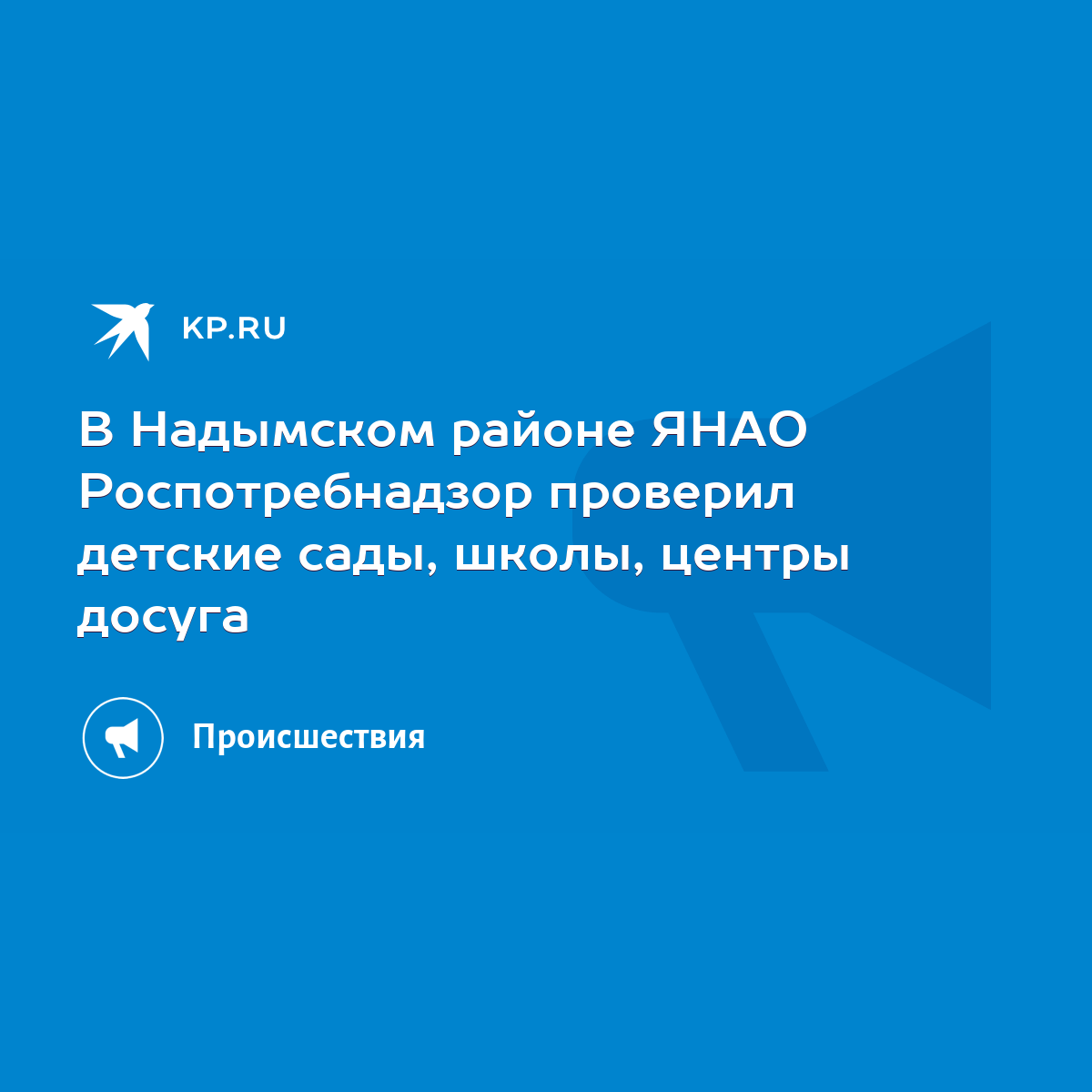 В Надымском районе ЯНАО Роспотребнадзор проверил детские сады, школы,  центры досуга - KP.RU