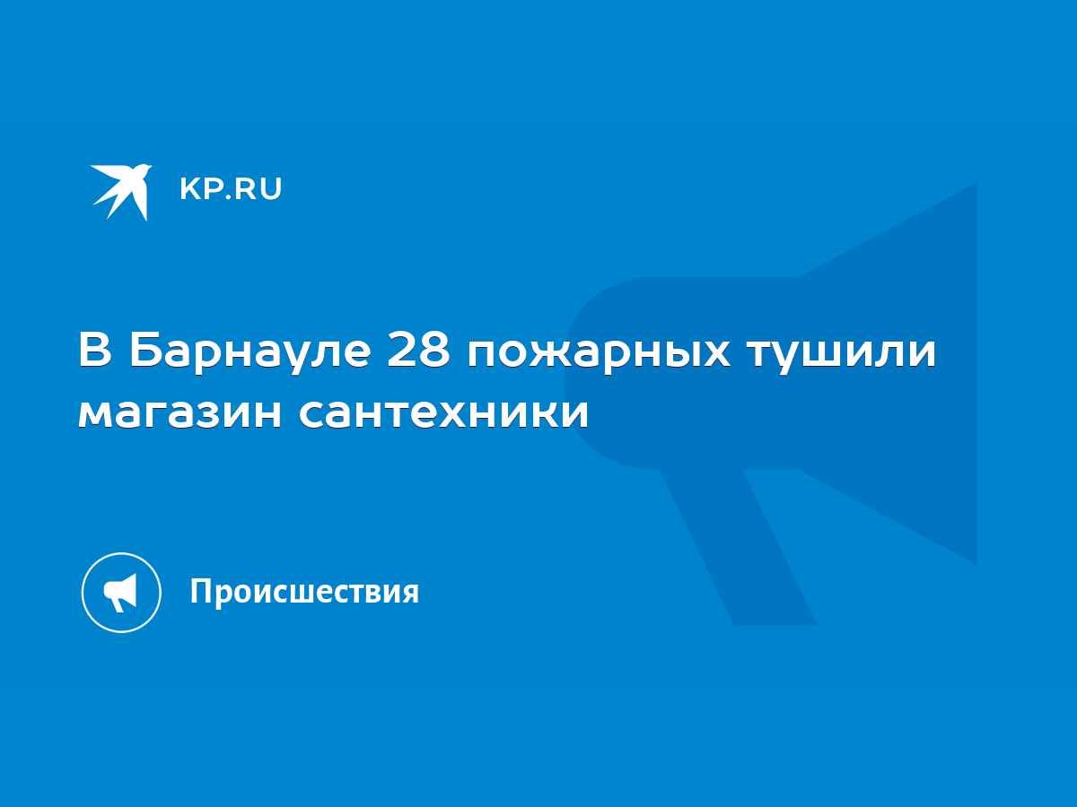 В Барнауле 28 пожарных тушили магазин сантехники - KP.RU