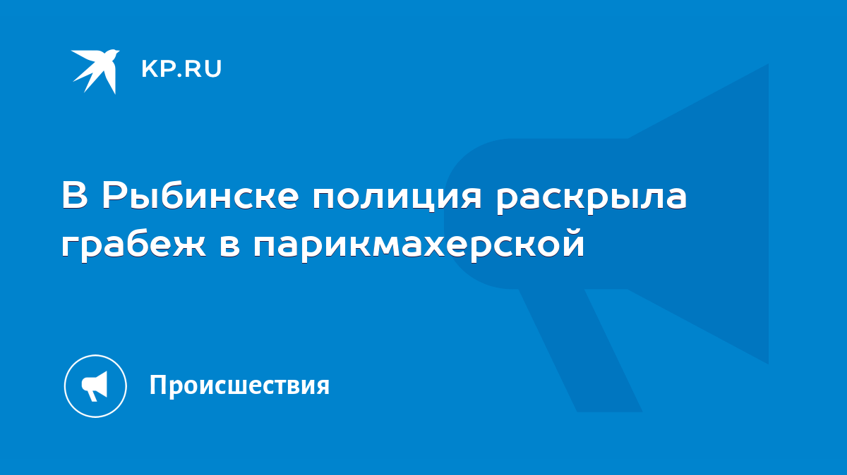 В Рыбинске полиция раскрыла грабеж в парикмахерской - KP.RU