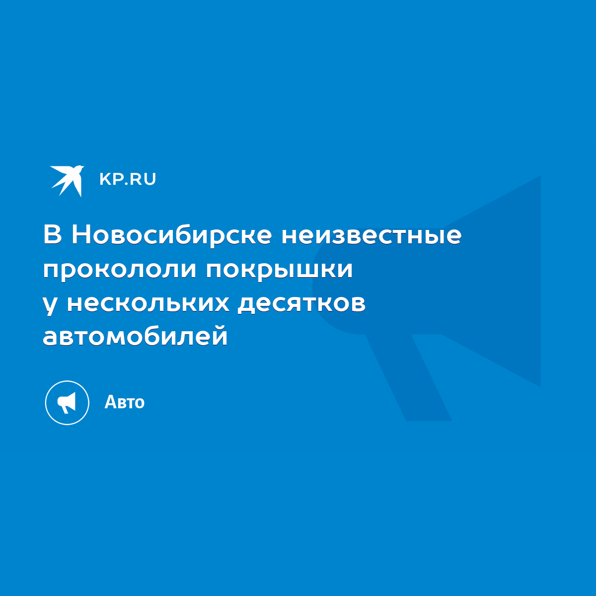 В Новосибирске неизвестные прокололи покрышки у нескольких десятков  автомобилей - KP.RU