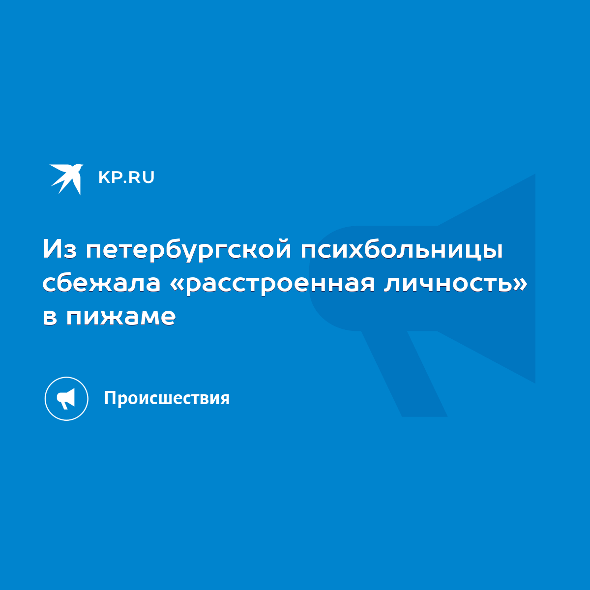 Из петербургской психбольницы сбежала «расстроенная личность» в пижаме -  KP.RU