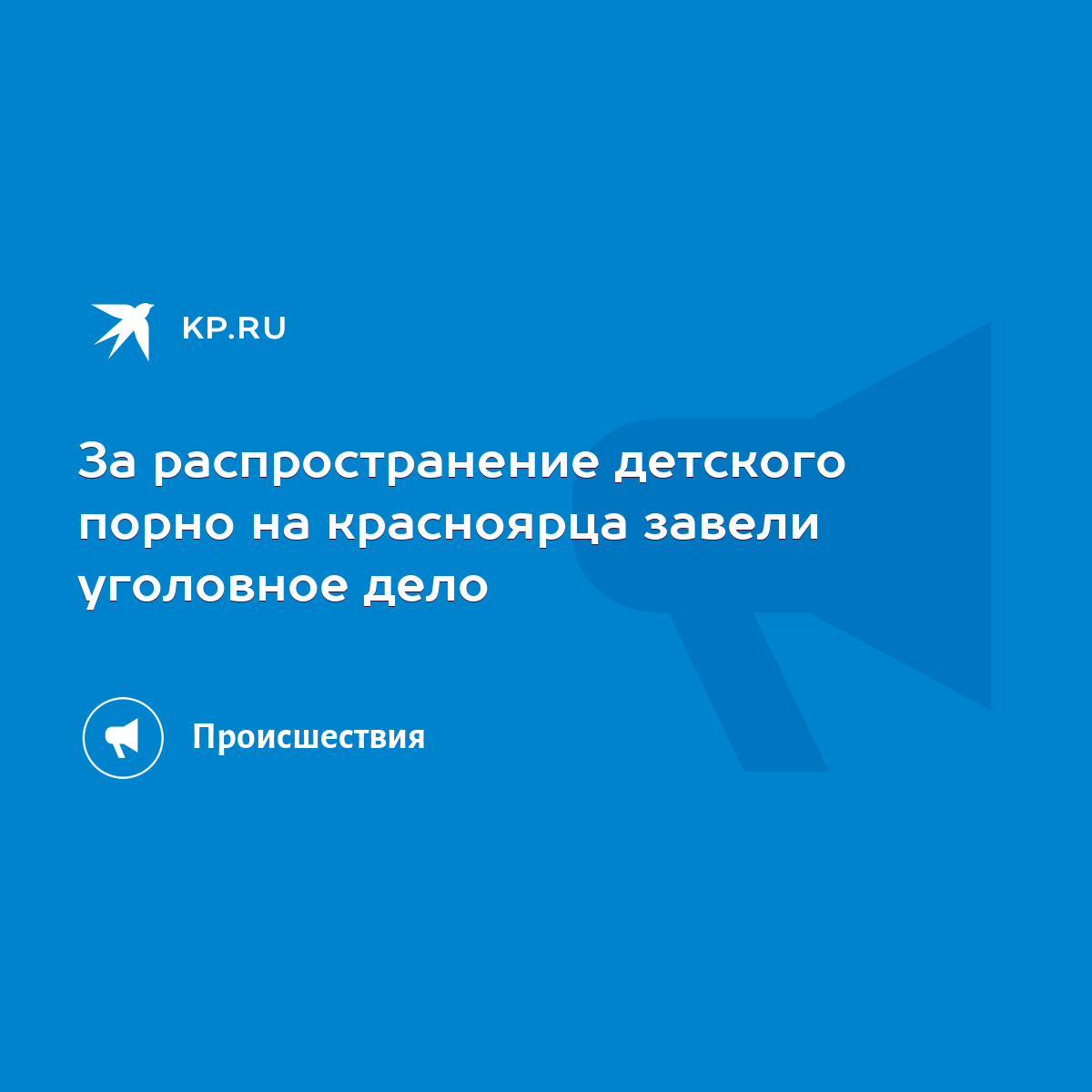 За распространение детского порно на красноярца завели уголовное дело -  KP.RU