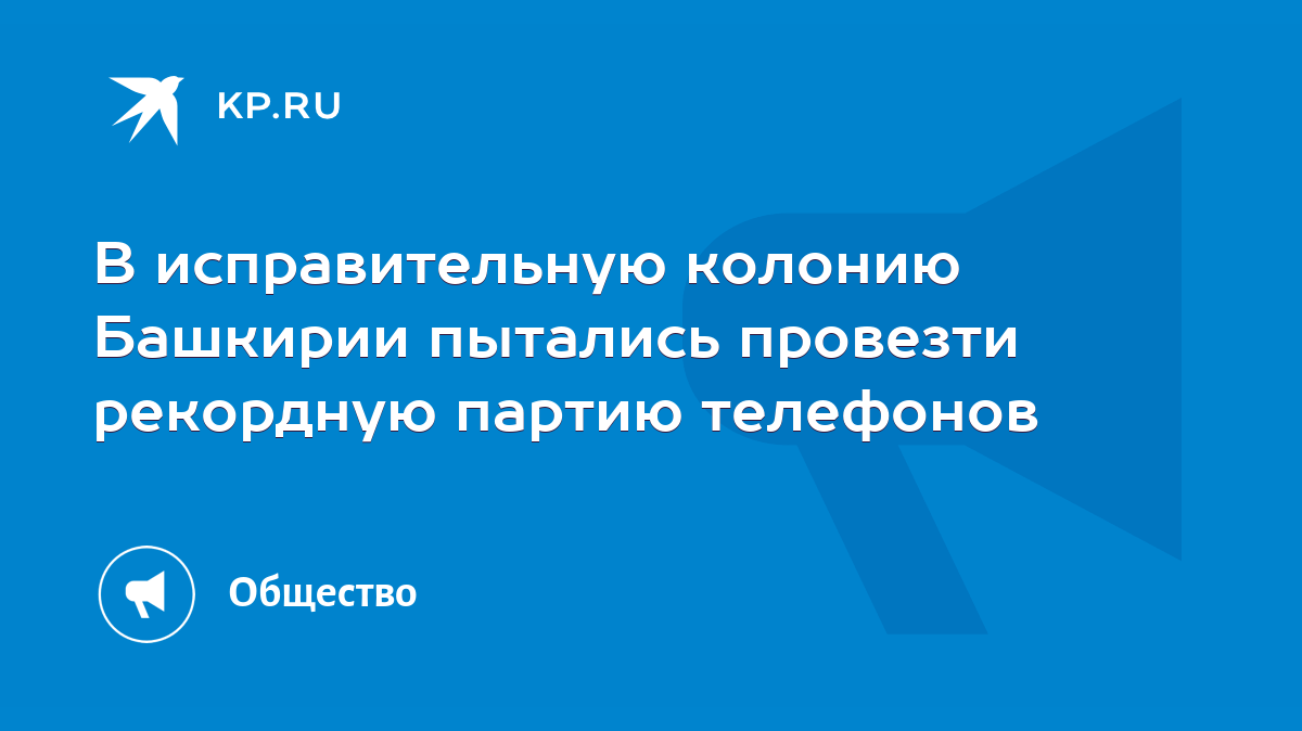 В исправительную колонию Башкирии пытались провезти рекордную партию  телефонов - KP.RU