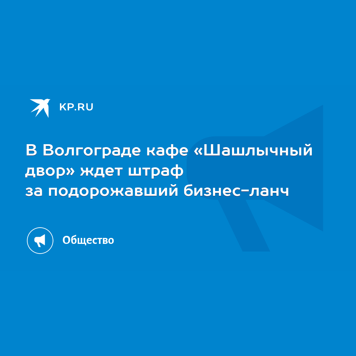 В Волгограде кафе «Шашлычный двор» ждет штраф за подорожавший бизнес-ланч -  KP.RU