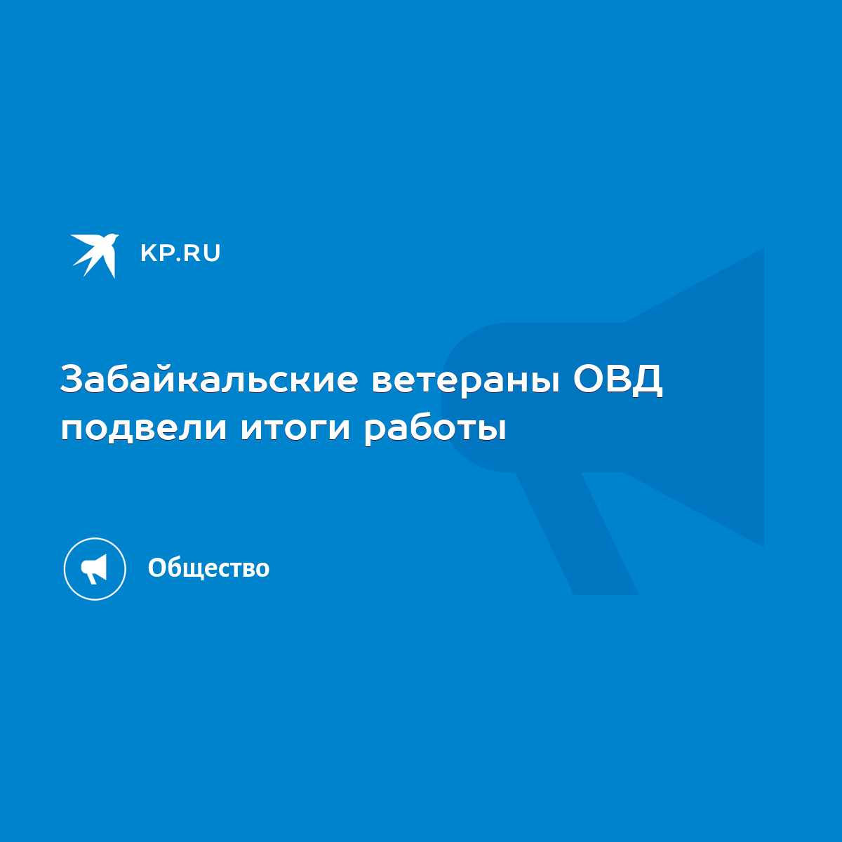 Забайкальские ветераны ОВД подвели итоги работы - KP.RU