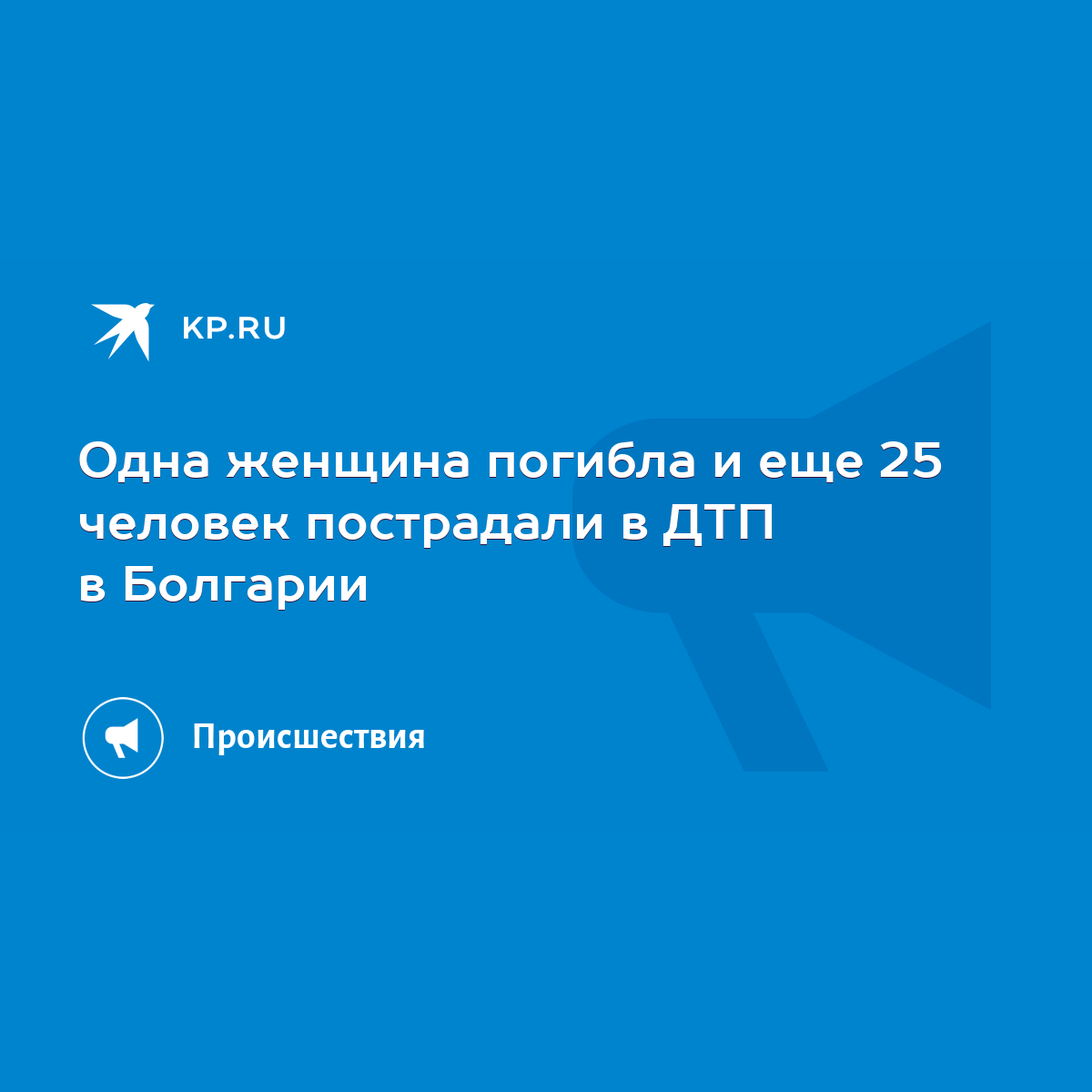 Одна женщина погибла и еще 25 человек пострадали в ДТП в Болгарии - KP.RU