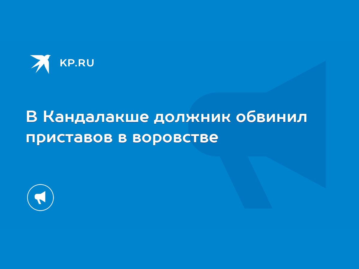 В Кандалакше должник обвинил приставов в воровстве - KP.RU