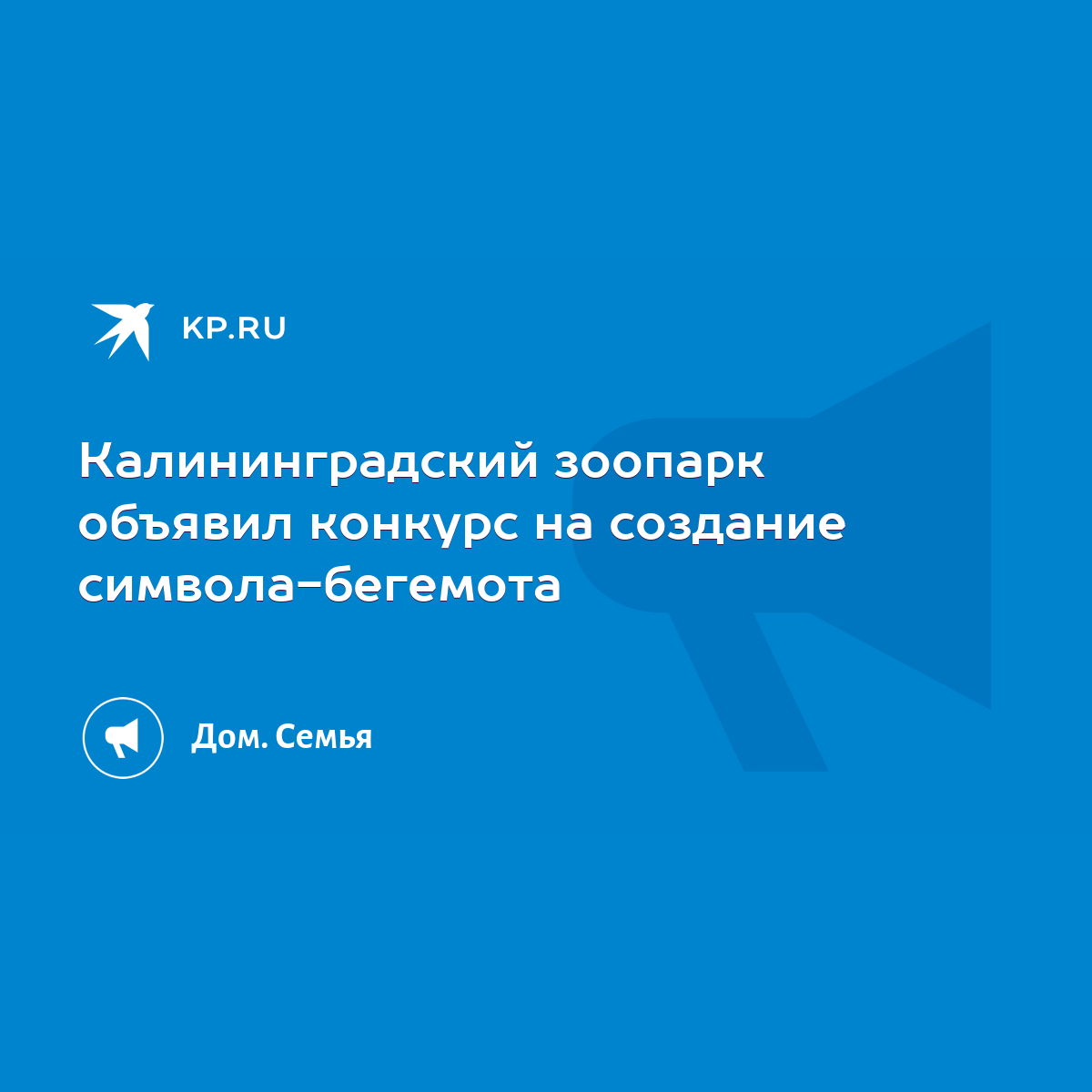 Калининградский зоопарк объявил конкурс на создание символа-бегемота - KP.RU