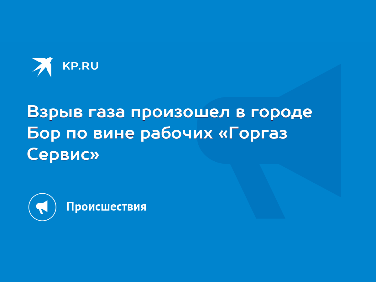 Взрыв газа произошел в городе Бор по вине рабочих «Горгаз Сервис» - KP.RU