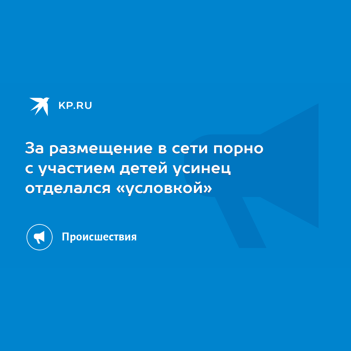 За размещение в сети порно с участием детей усинец отделался «условкой» -  KP.RU