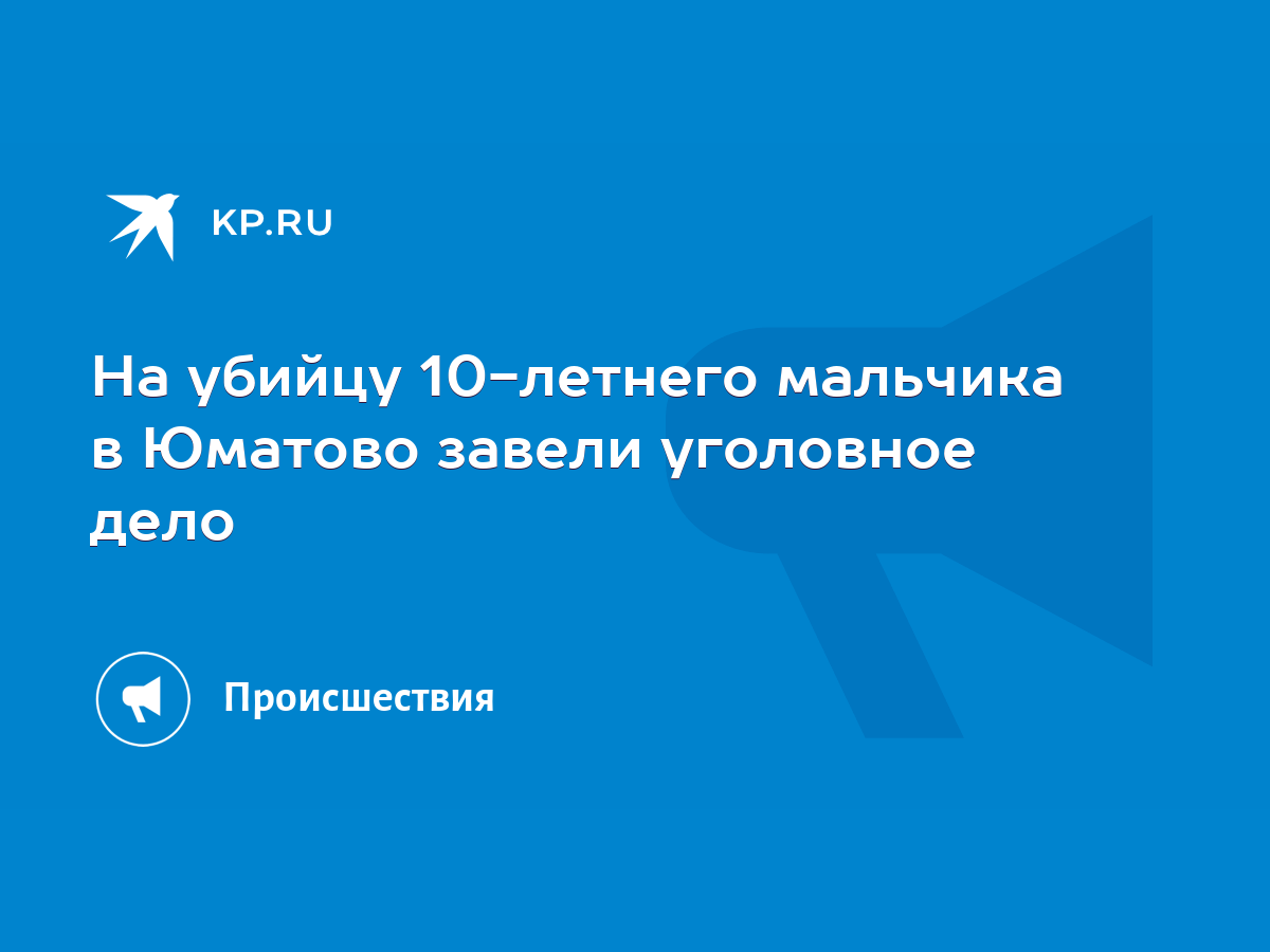 На убийцу 10-летнего мальчика в Юматово завели уголовное дело - KP.RU