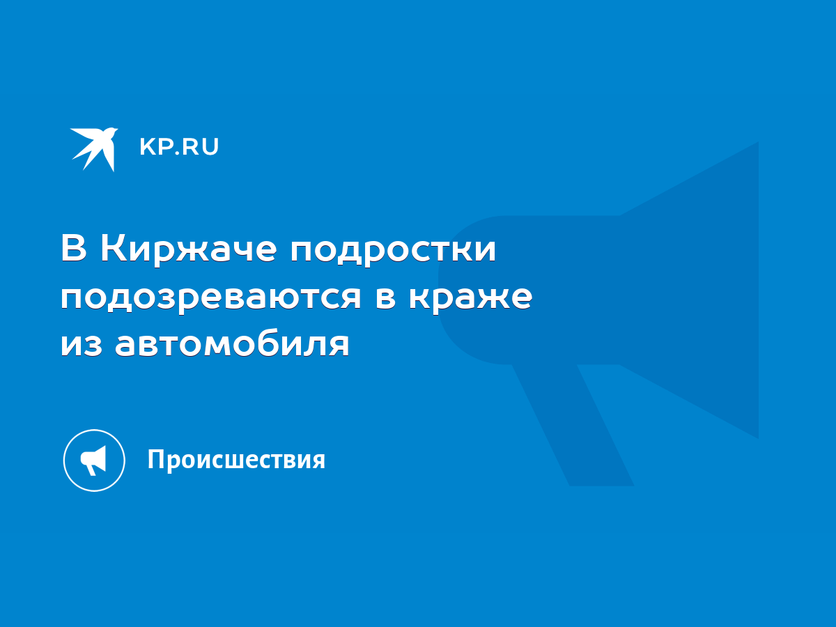 В Киржаче подростки подозреваются в краже из автомобиля - KP.RU