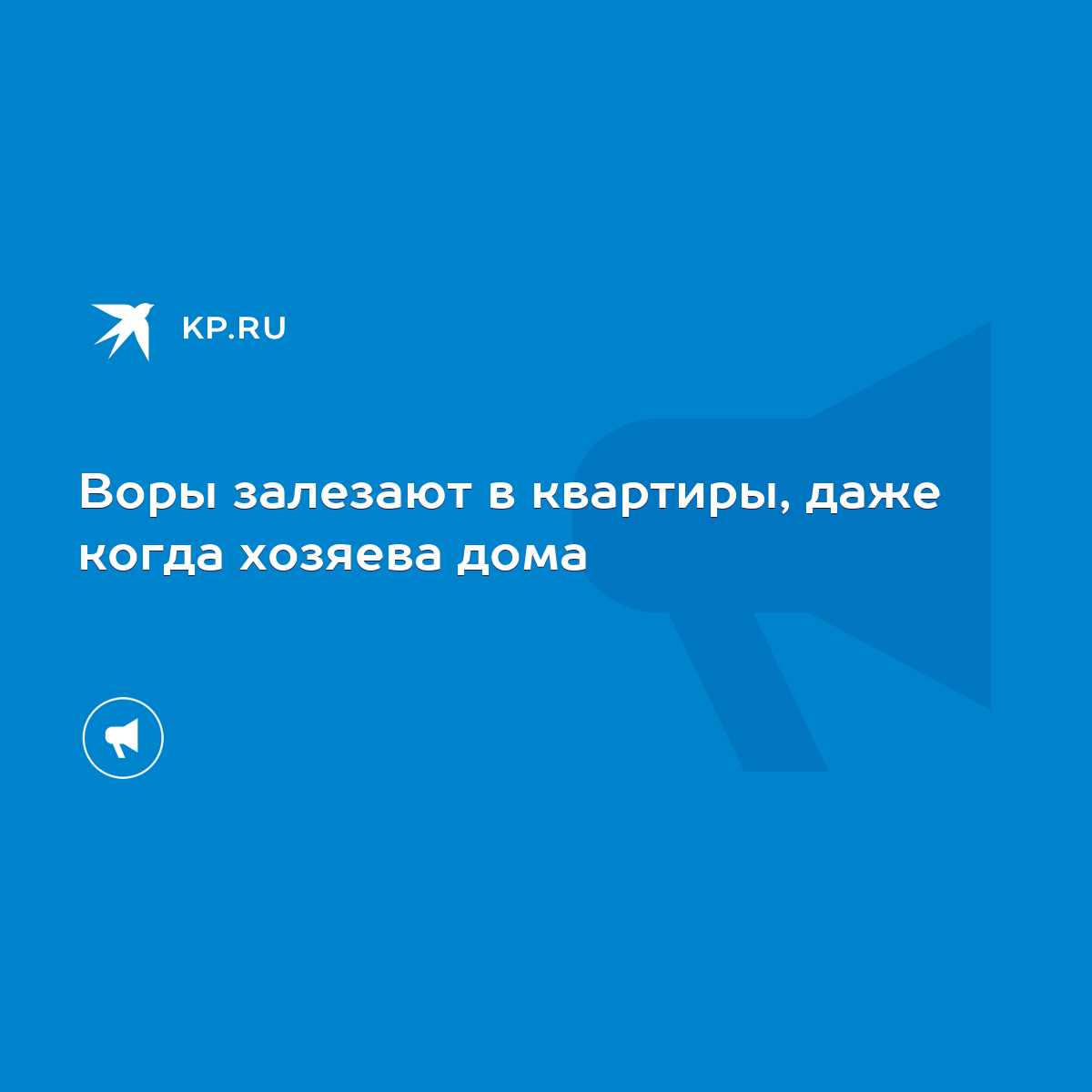 Воры залезают в квартиры, даже когда хозяева дома - KP.RU