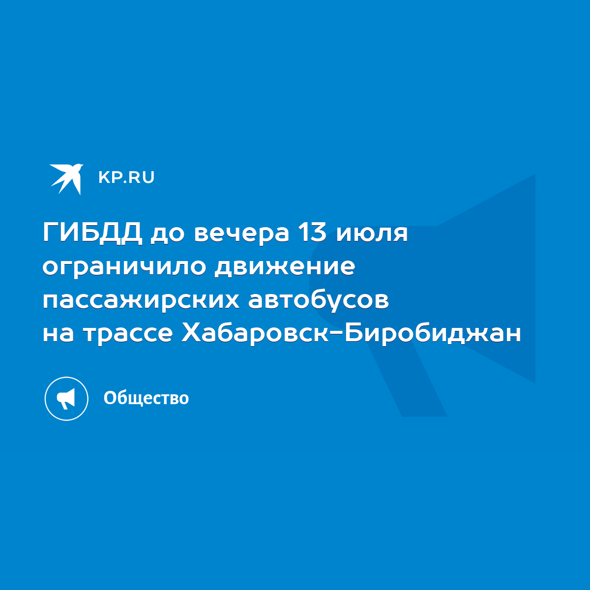 ГИБДД до вечера 13 июля ограничило движение пассажирских автобусов на  трассе Хабаровск-Биробиджан - KP.RU