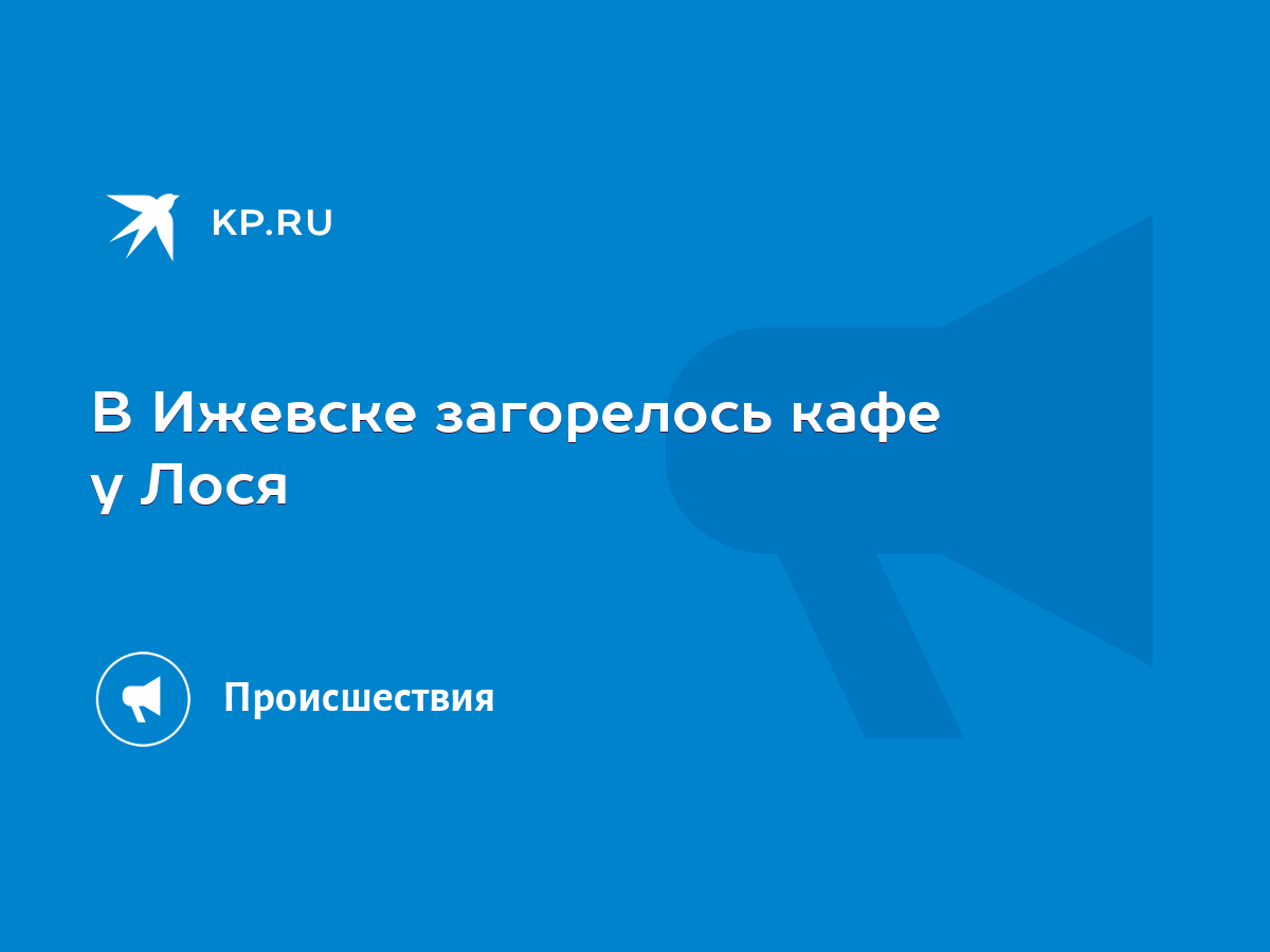 В Ижевске загорелось кафе у Лося - KP.RU