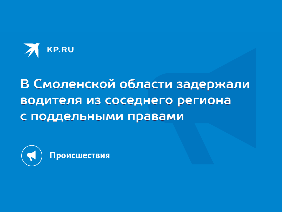 В Смоленской области задержали водителя из соседнего региона с поддельными  правами - KP.RU