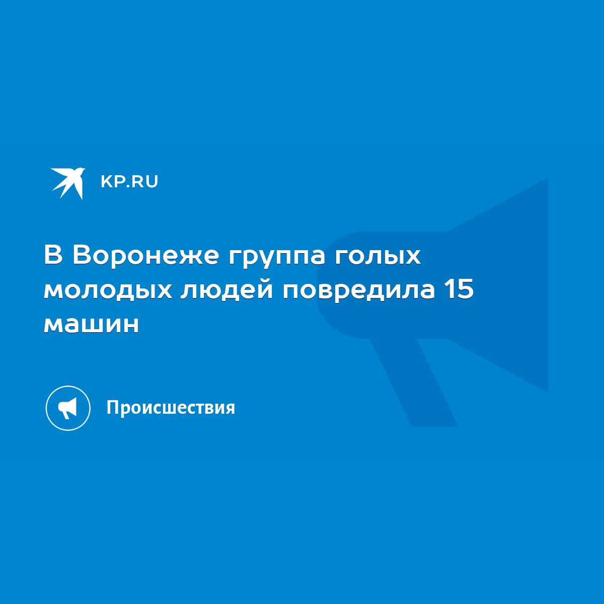 В Воронеже группа голых молодых людей повредила 15 машин - KP.RU