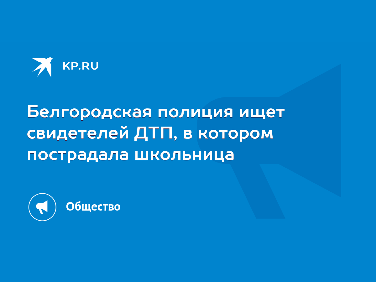 Белгородская полиция ищет свидетелей ДТП, в котором пострадала школьница -  KP.RU