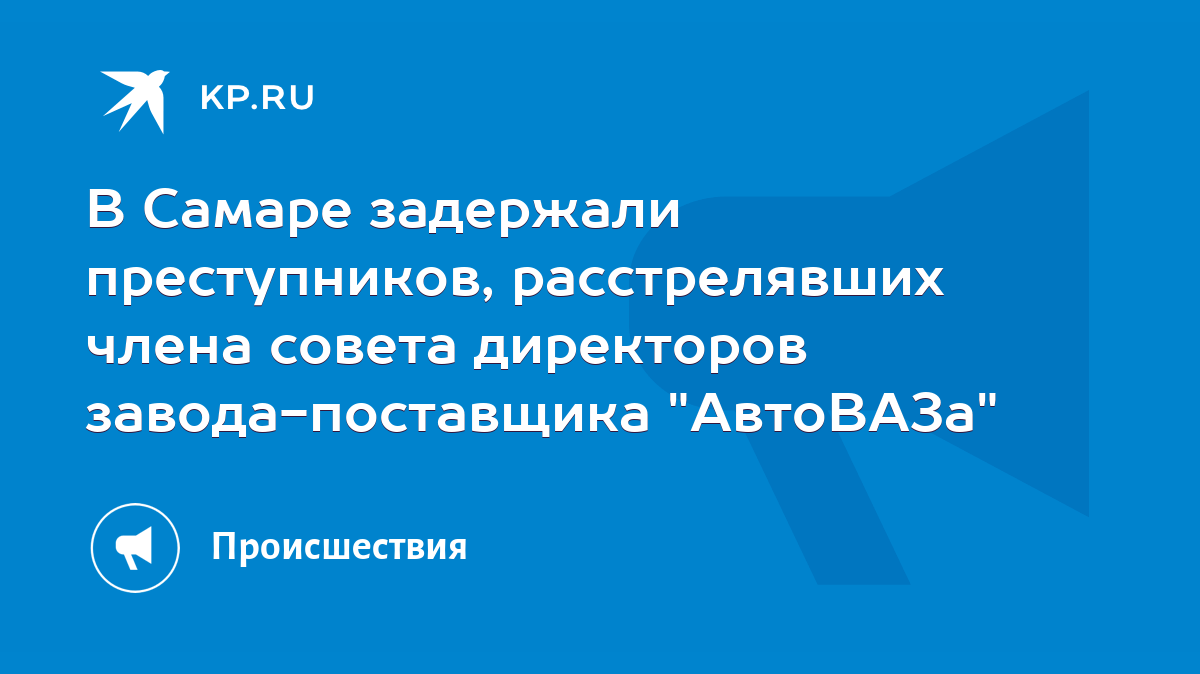 В Самаре задержали преступников, расстрелявших члена совета директоров  завода-поставщика 