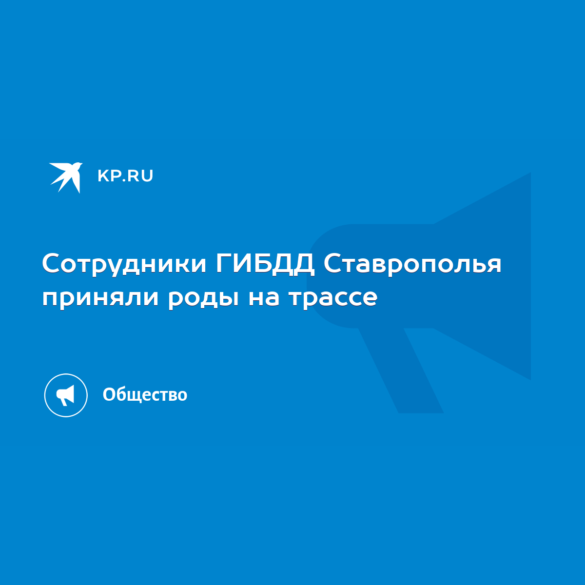 Сотрудники ГИБДД Ставрополья приняли роды на трассе - KP.RU