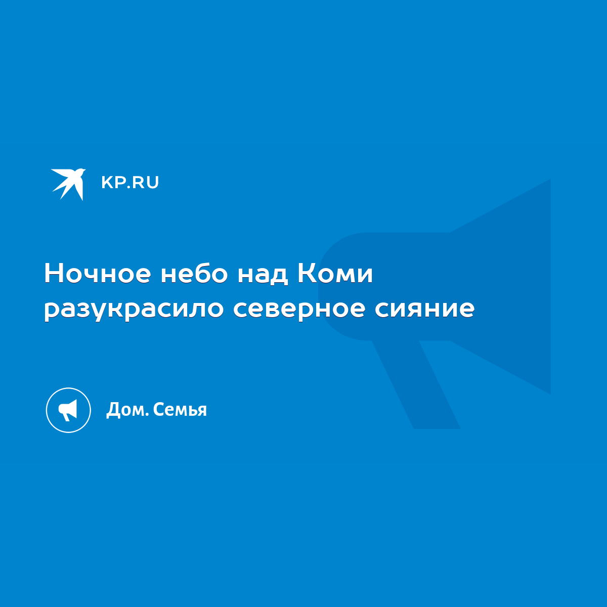 Ночное небо над Коми разукрасило северное сияние - KP.RU