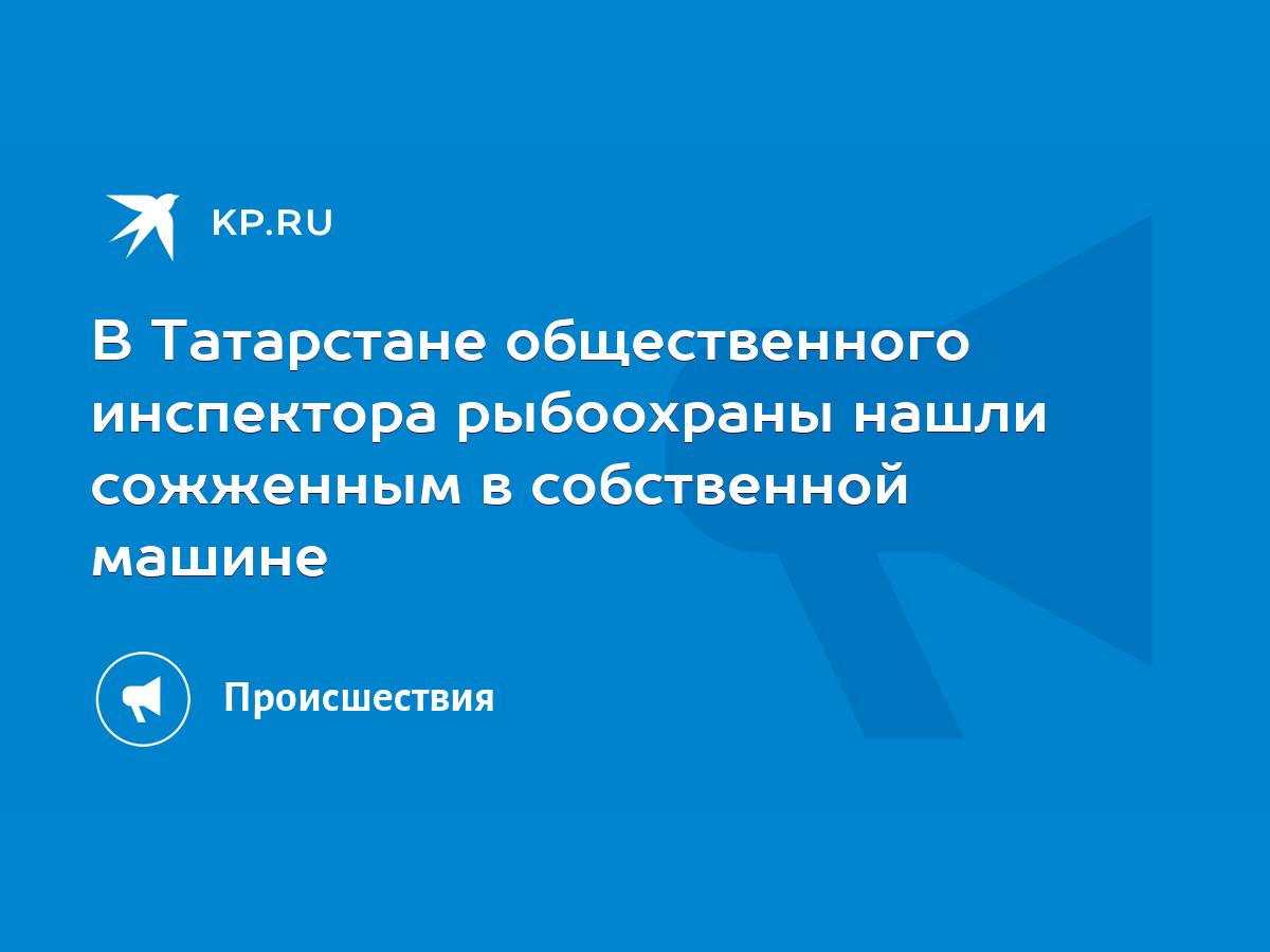 В Татарстане общественного инспектора рыбоохраны нашли сожженным в  собственной машине - KP.RU