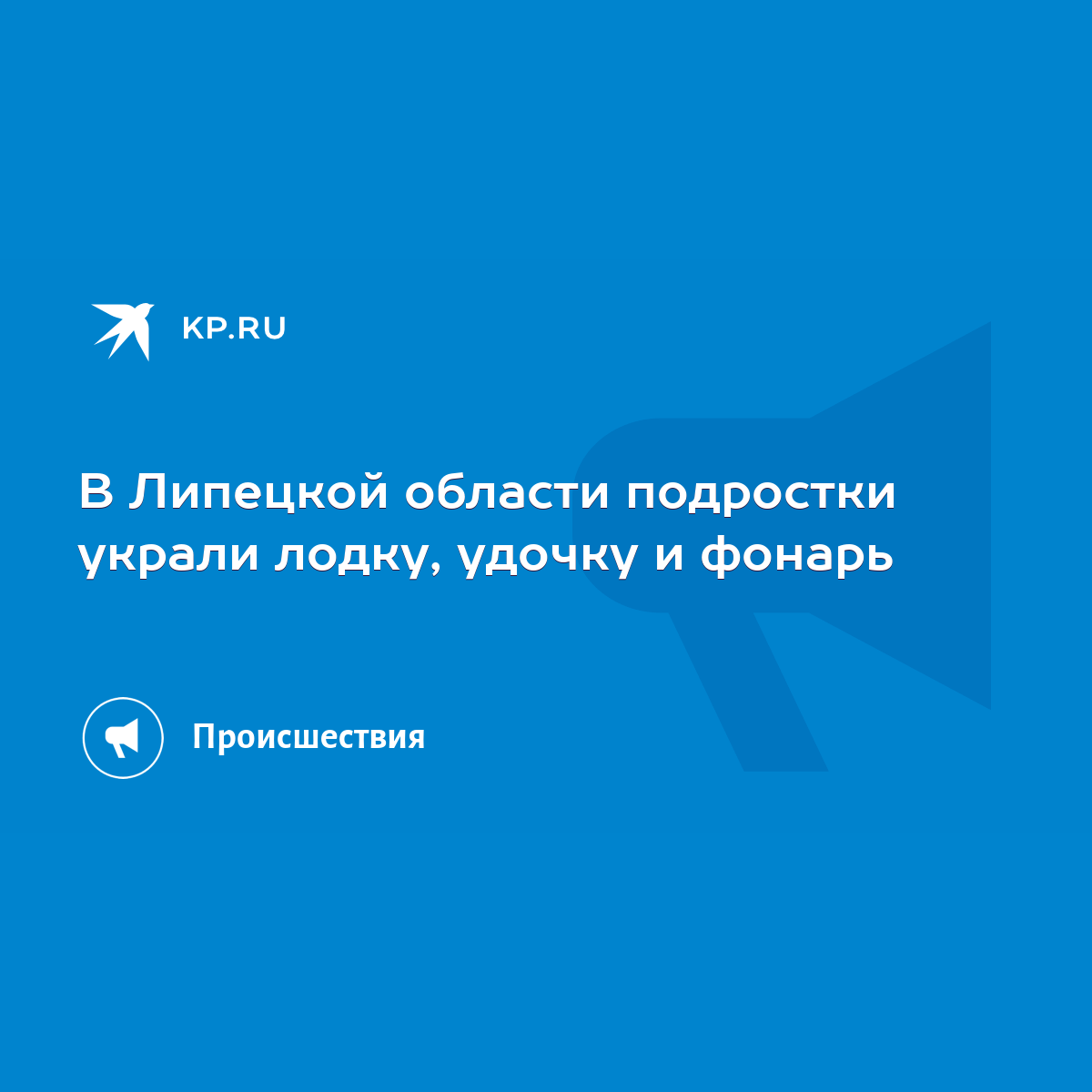 В Липецкой области подростки украли лодку, удочку и фонарь - KP.RU