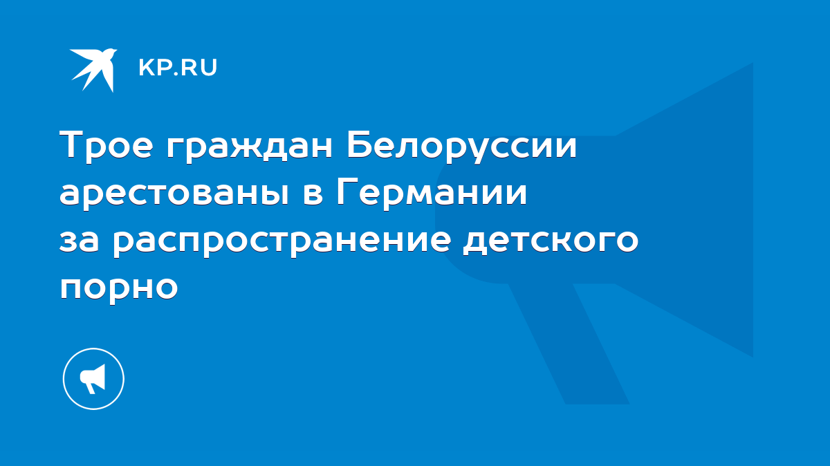 Трое граждан Белоруссии арестованы в Германии за распространение детского  порно - KP.RU