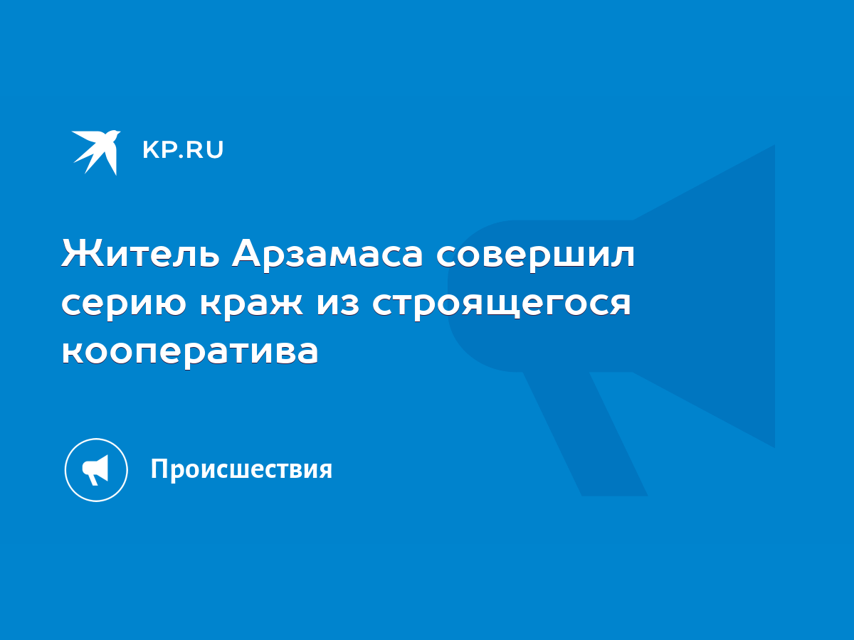 Житель Арзамаса совершил серию краж из строящегося кооператива - KP.RU