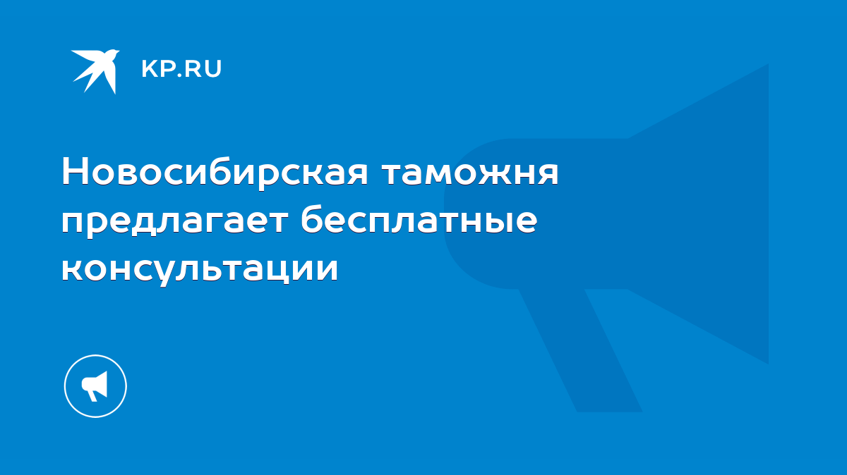 Новосибирская таможня предлагает бесплатные консультации - KP.RU