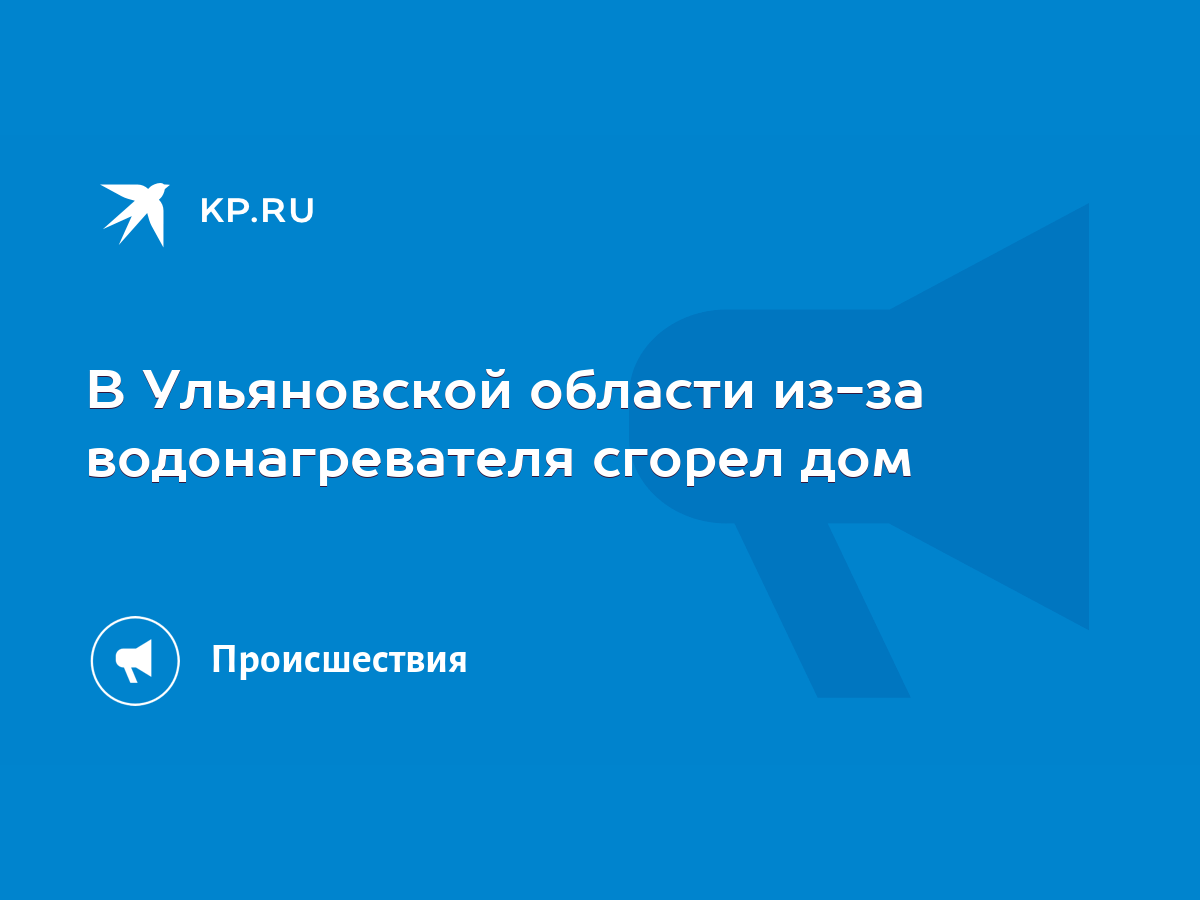 В Ульяновской области из-за водонагревателя сгорел дом - KP.RU