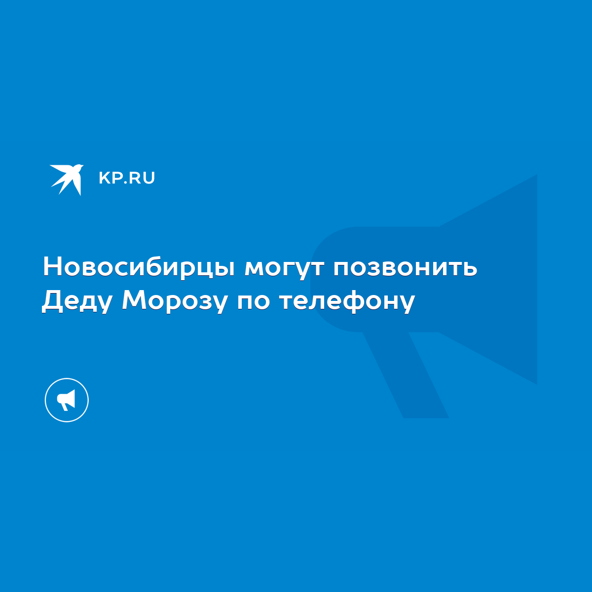 Новосибирцы могут позвонить Деду Морозу по телефону - KP.RU