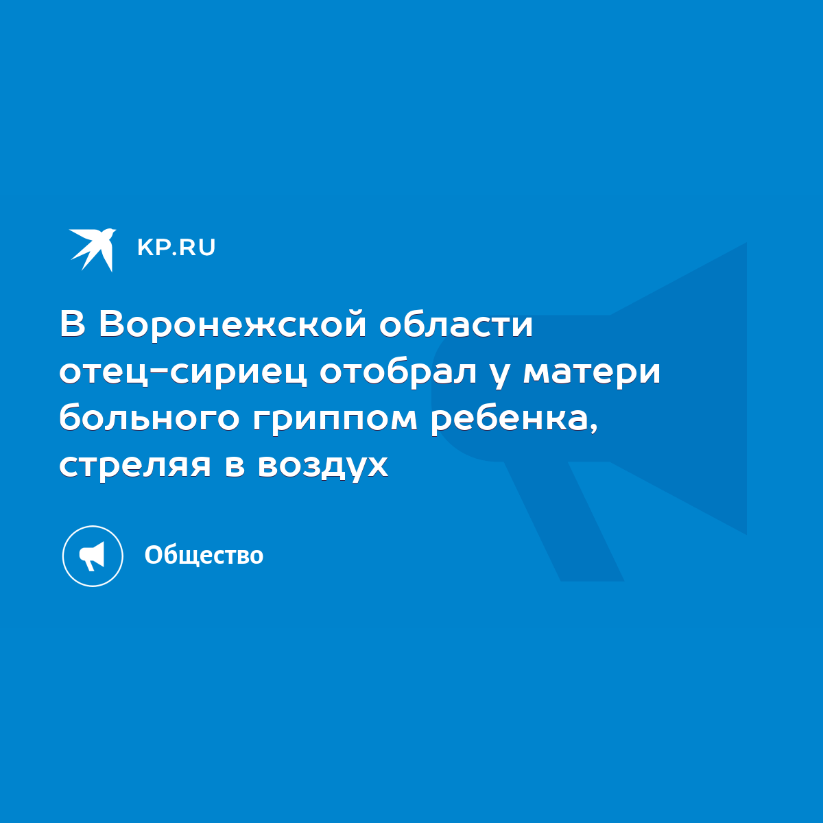 В Воронежской области отец-сириец отобрал у матери больного гриппом  ребенка, стреляя в воздух - KP.RU