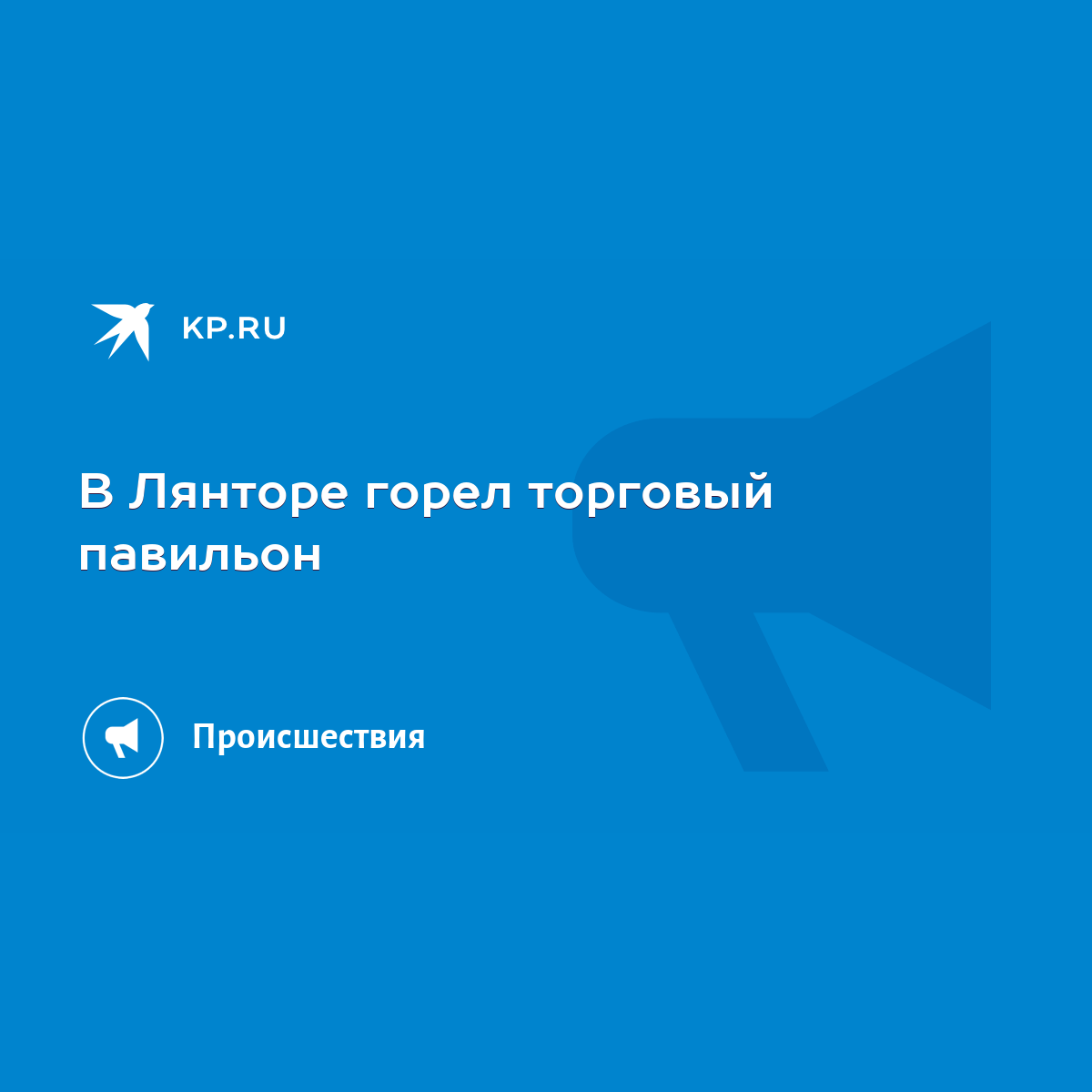 В Лянторе горел торговый павильон - KP.RU