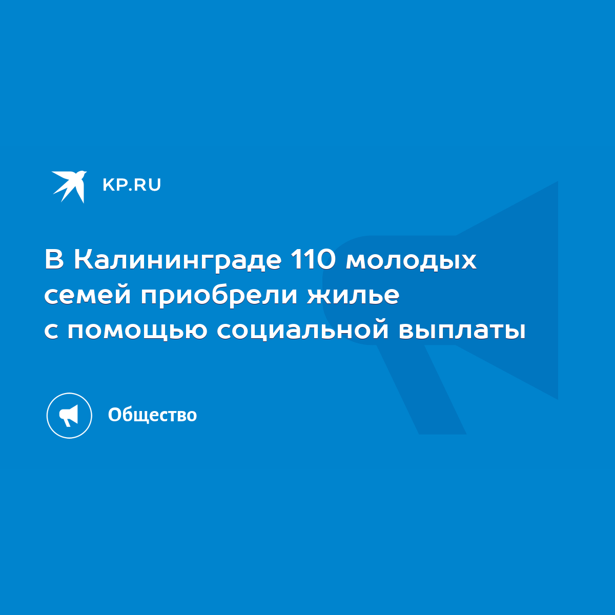 В Калининграде 110 молодых семей приобрели жилье с помощью социальной  выплаты - KP.RU